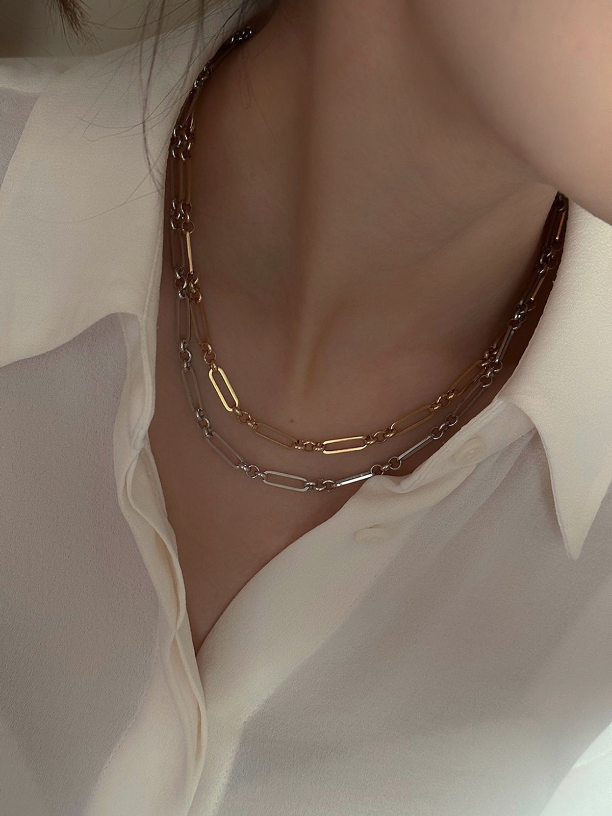 로즈필드(ROSEFIELD) Multilink Necklace (Gold/Silver 1택)