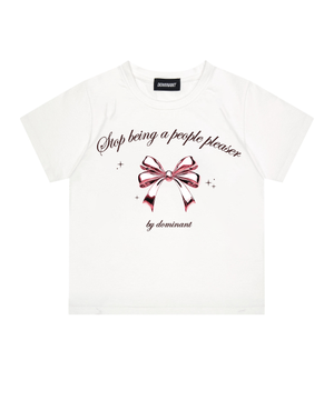 Ribbon Crop Tee White