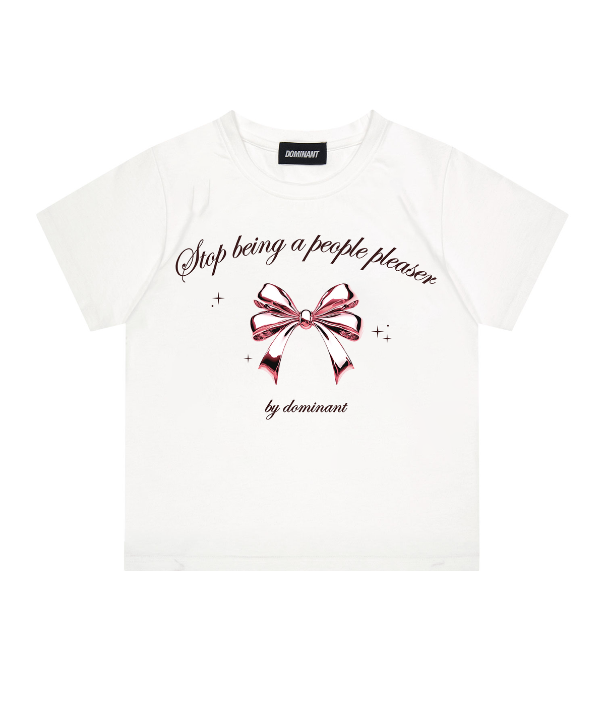 도미넌트(DOMINANT) Ribbon Crop Tee White