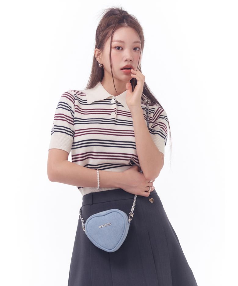 HEART CHAIN MINI BAG_DENIM