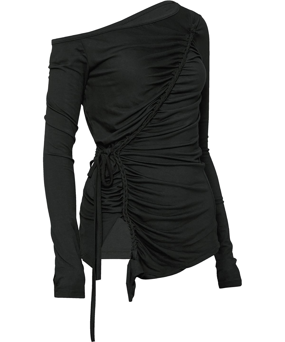 플레어업(FLAREUP) Handmade Twisted One-Shoulder Long Sleeve (FL-117_Black)