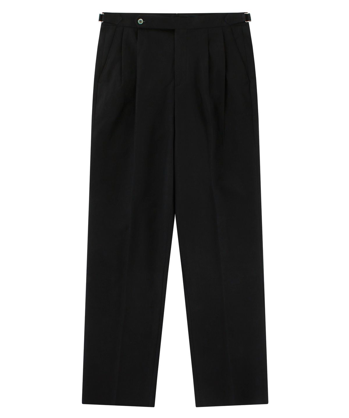 벨리프(BELLIEF) Linen / Cotton Twill adjust 2Pleats relaxed Trousers (Black)