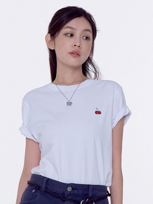 MUSINSA公式 | KIRSH Small Cherry Standard T-Shirt [White]