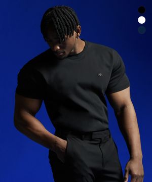 심볼자수 머슬핏 숏슬리브