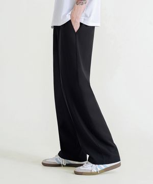 이지 세미 와이드 밴딩 슬랙스 [블랙]