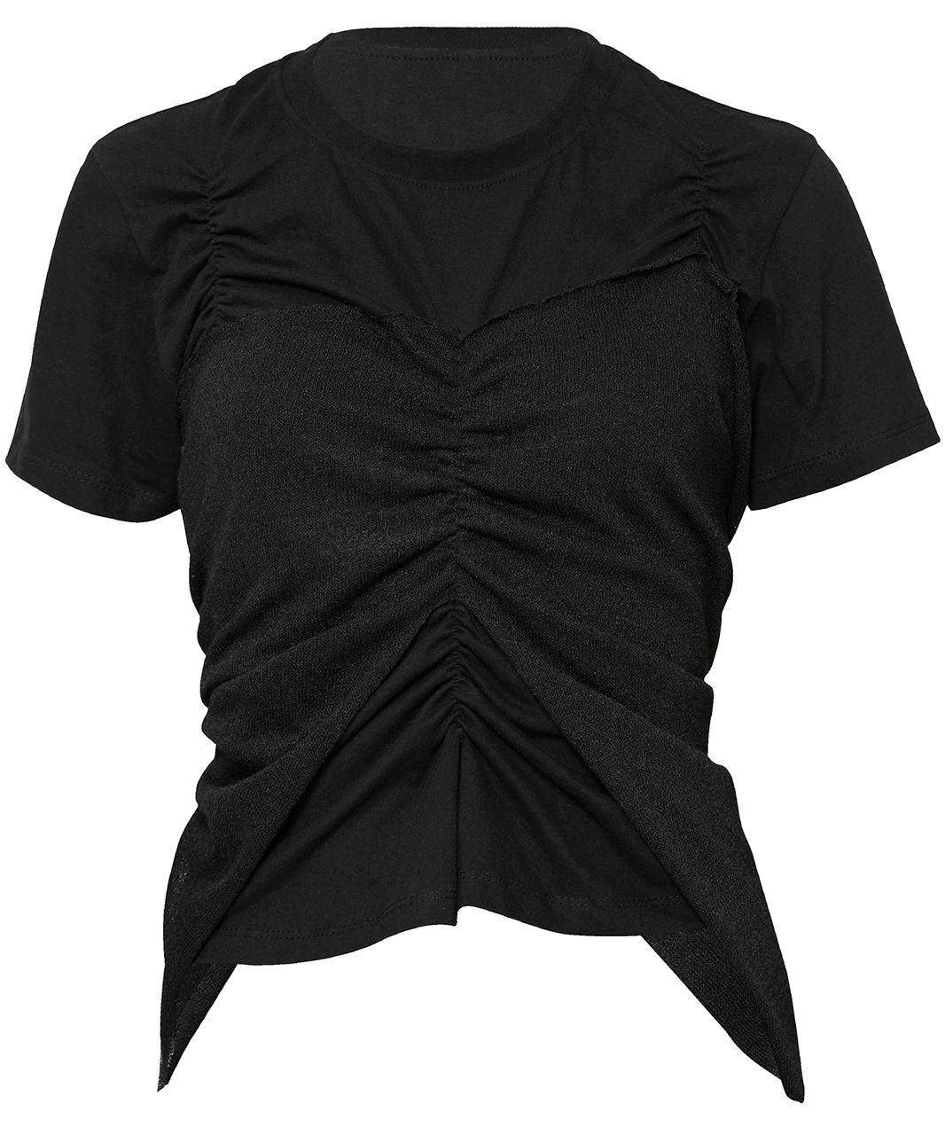 MUSINSA | FLAREUP Bustier Layered T-Shirt (FL-122_Black&Black)