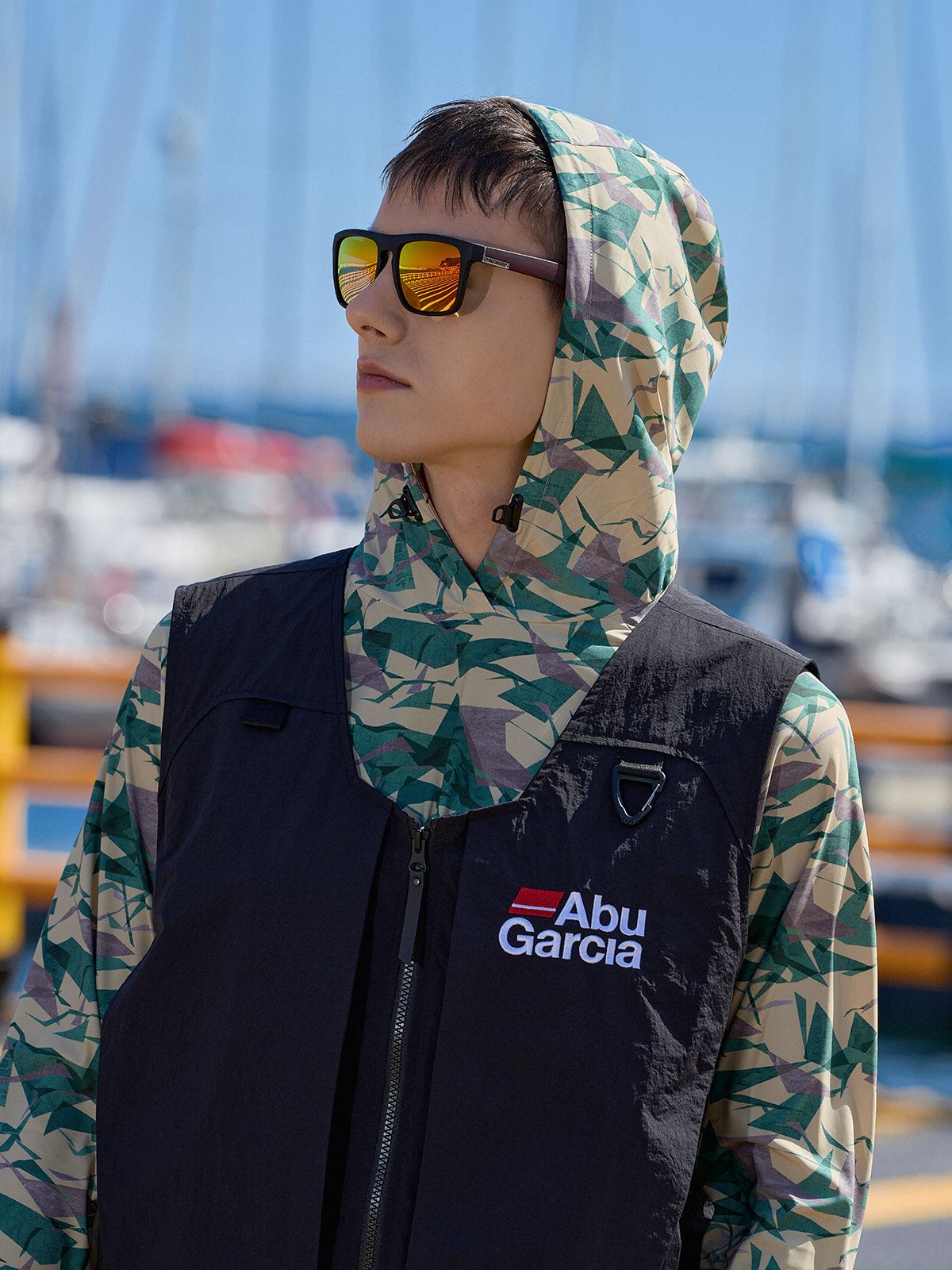 아부가르시아(ABU GARCIA) 슬림 후드 티셔츠 BEIGE
