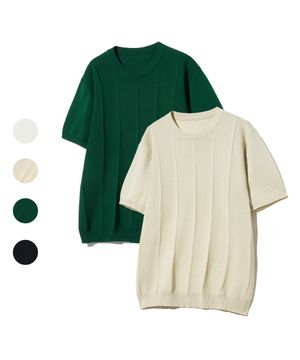 86-IROJ050 볼드 스트라이프 라운드 니트 4colors