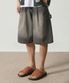 바이오워싱 카펜터 버뮤다 데님 팬츠_그레이