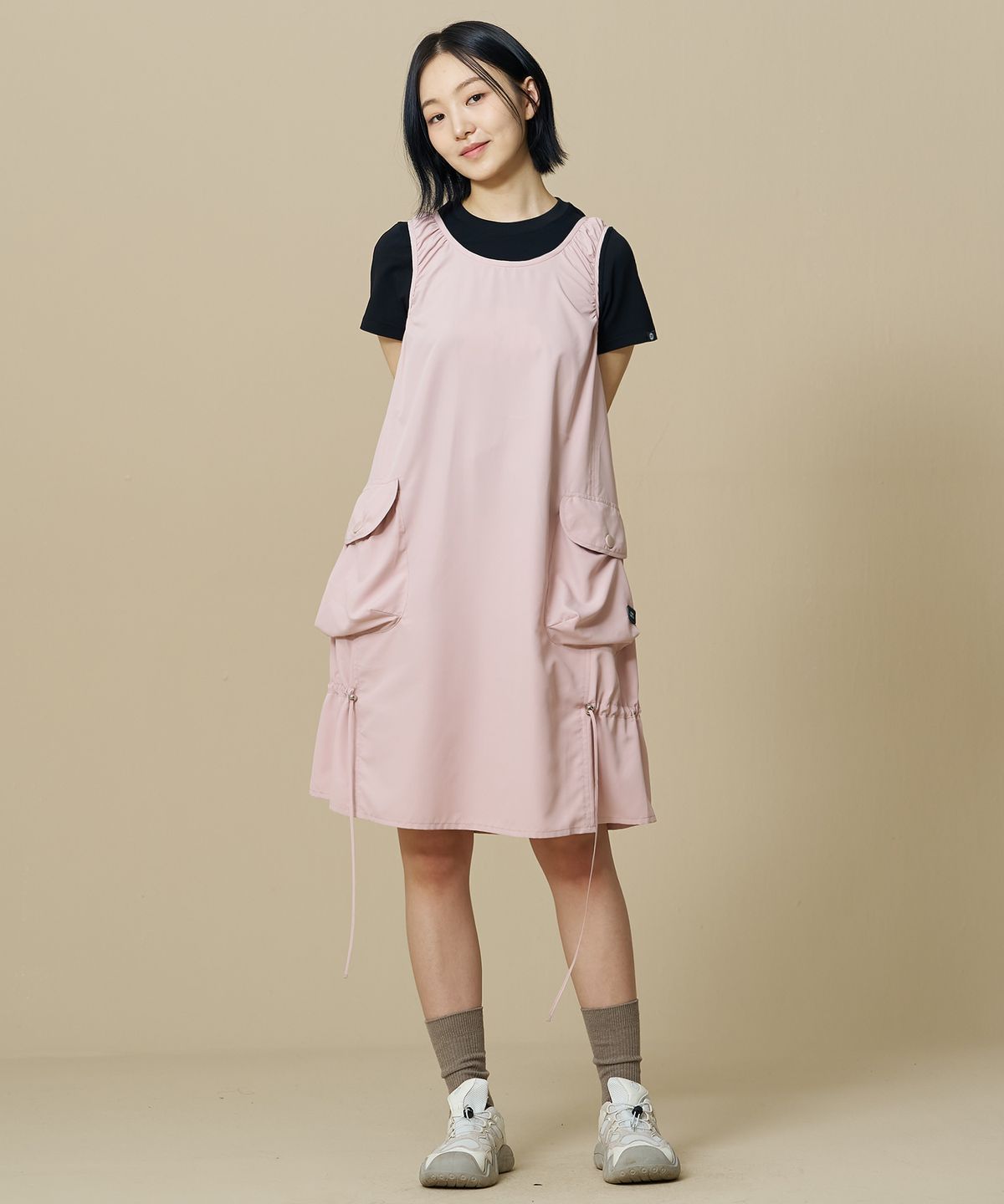 비비씨 어스(BBC EARTH) W 아웃포켓 경량 원피스_Light Pink