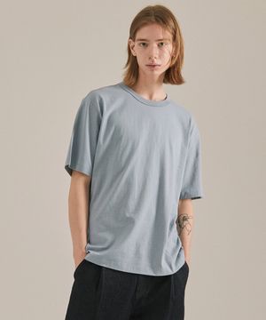 UNI 면16수 릴렉스핏 반팔티셔츠 라이트블루  LATS0109