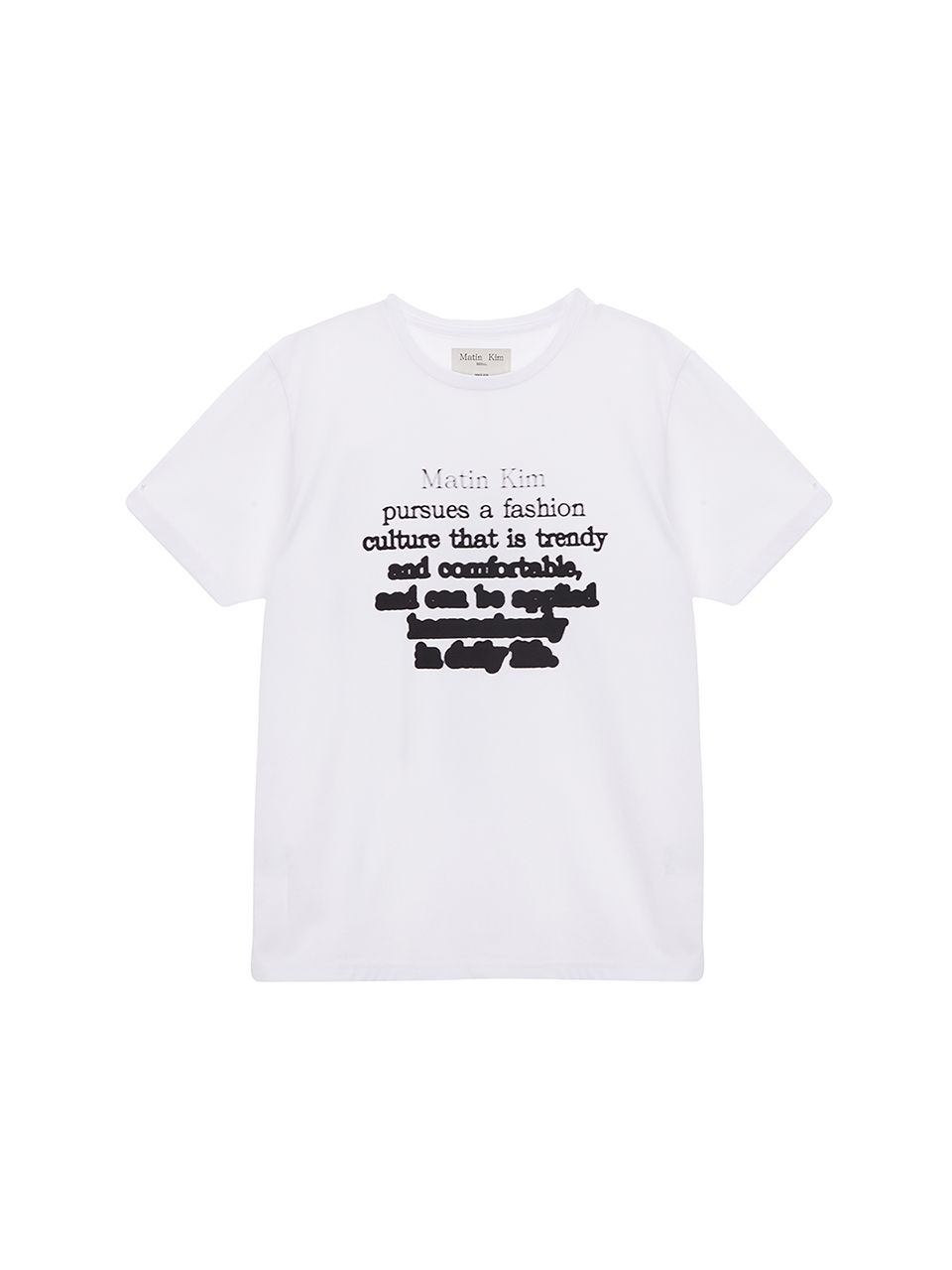 【MATIN KIM】INK LETTERING TOP★送料・関税込 MUSINSA公式 | MATIN KIM INK LETTERING TOP IN WHITE