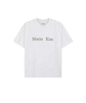 MATIN KIM LOGO TOP IN WHITE