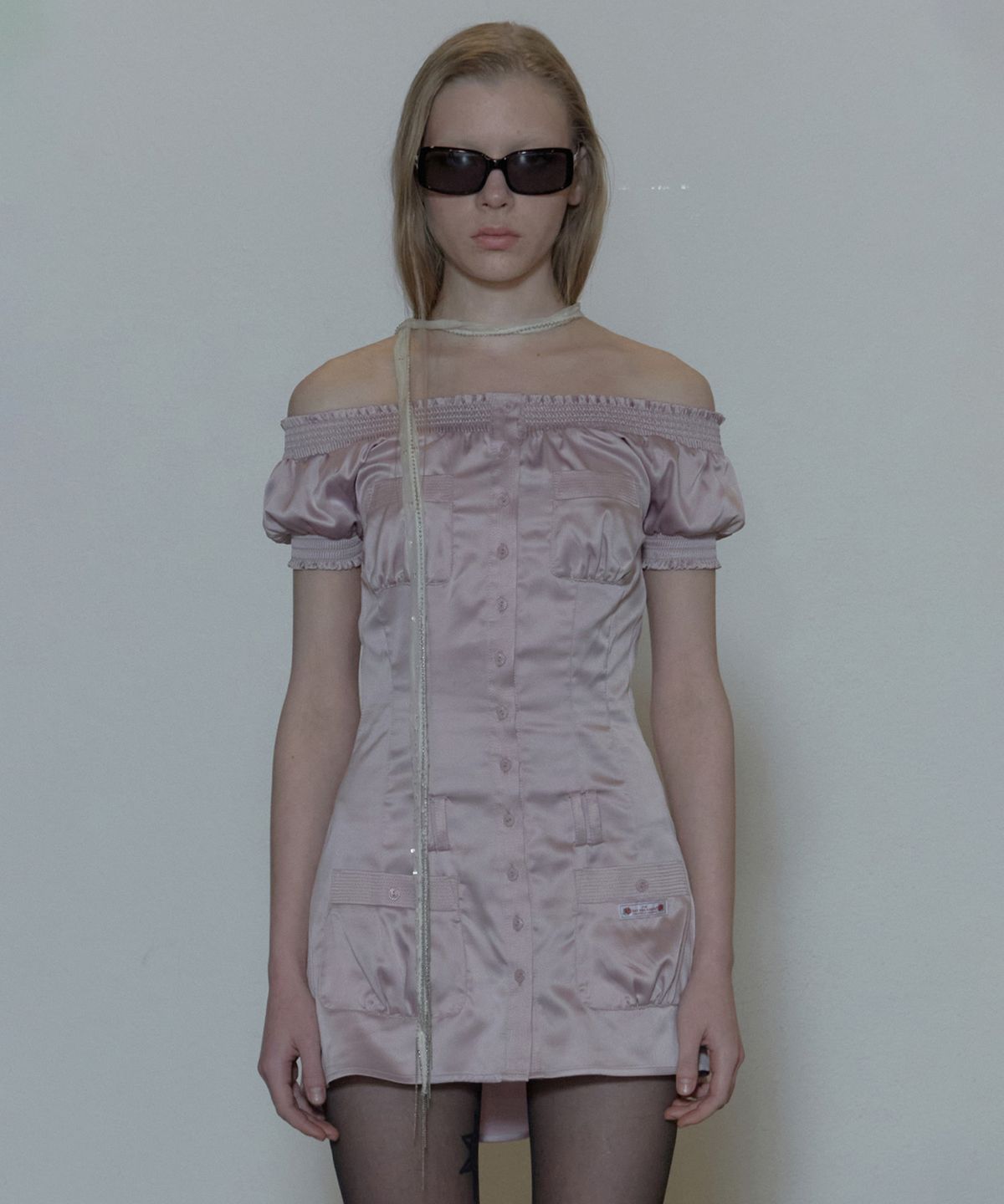 스컬프터(SCULPTOR) Ethereal Satin Dress Pale Purple