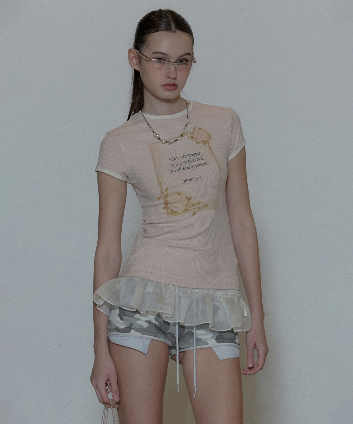 ★SCULPTOR★ Rose Ringer Tee Peach Fuzz SC24S273PK MUSINSA | SCULPTOR Rose Ringer Tee Peach Fuzz