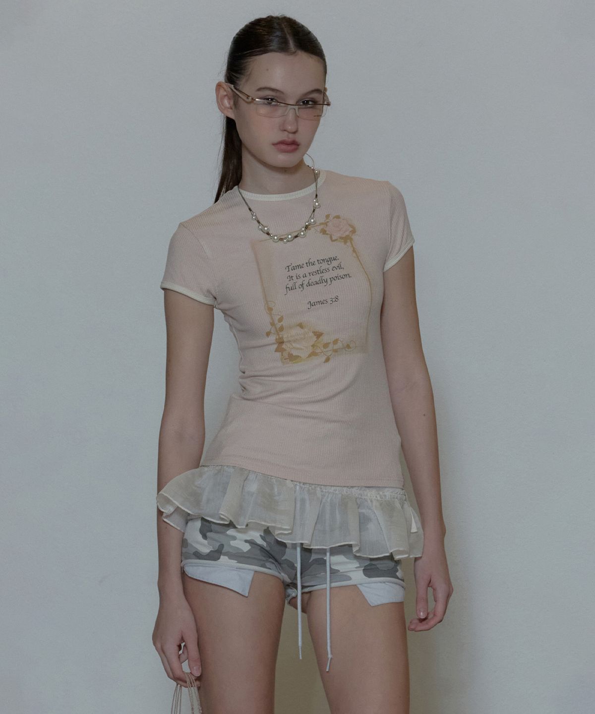 스컬프터(SCULPTOR) Rose Ringer Tee Peach Fuzz