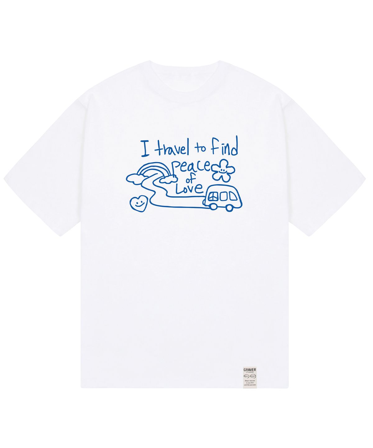 그레이버(GRAVER) [UNISEX]TRAVEL 드로잉 반팔티_화이트