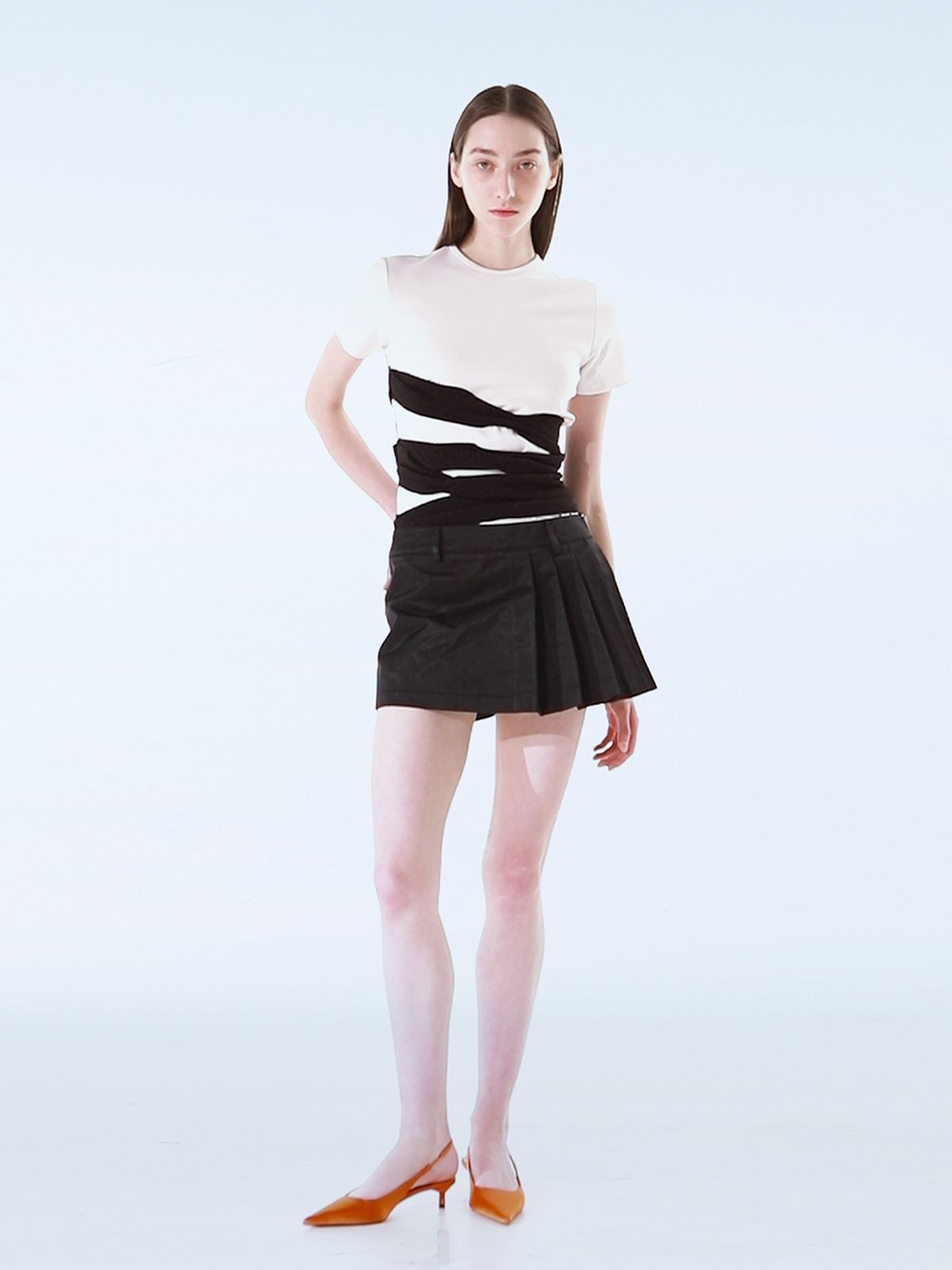 더발론(THE BALLON) NYLON MINI PANTS SKIRT - BLACK