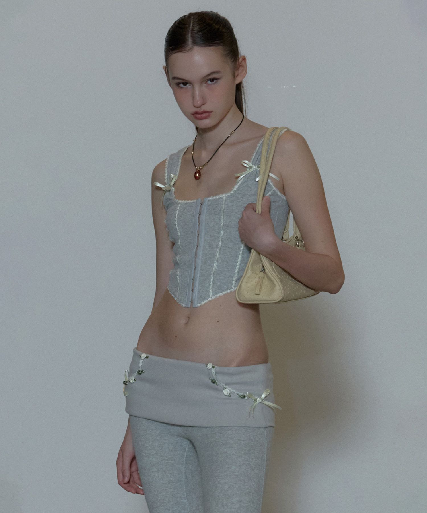 MUSINSA | SCULPTOR Rosy Terry Corset Top Gray