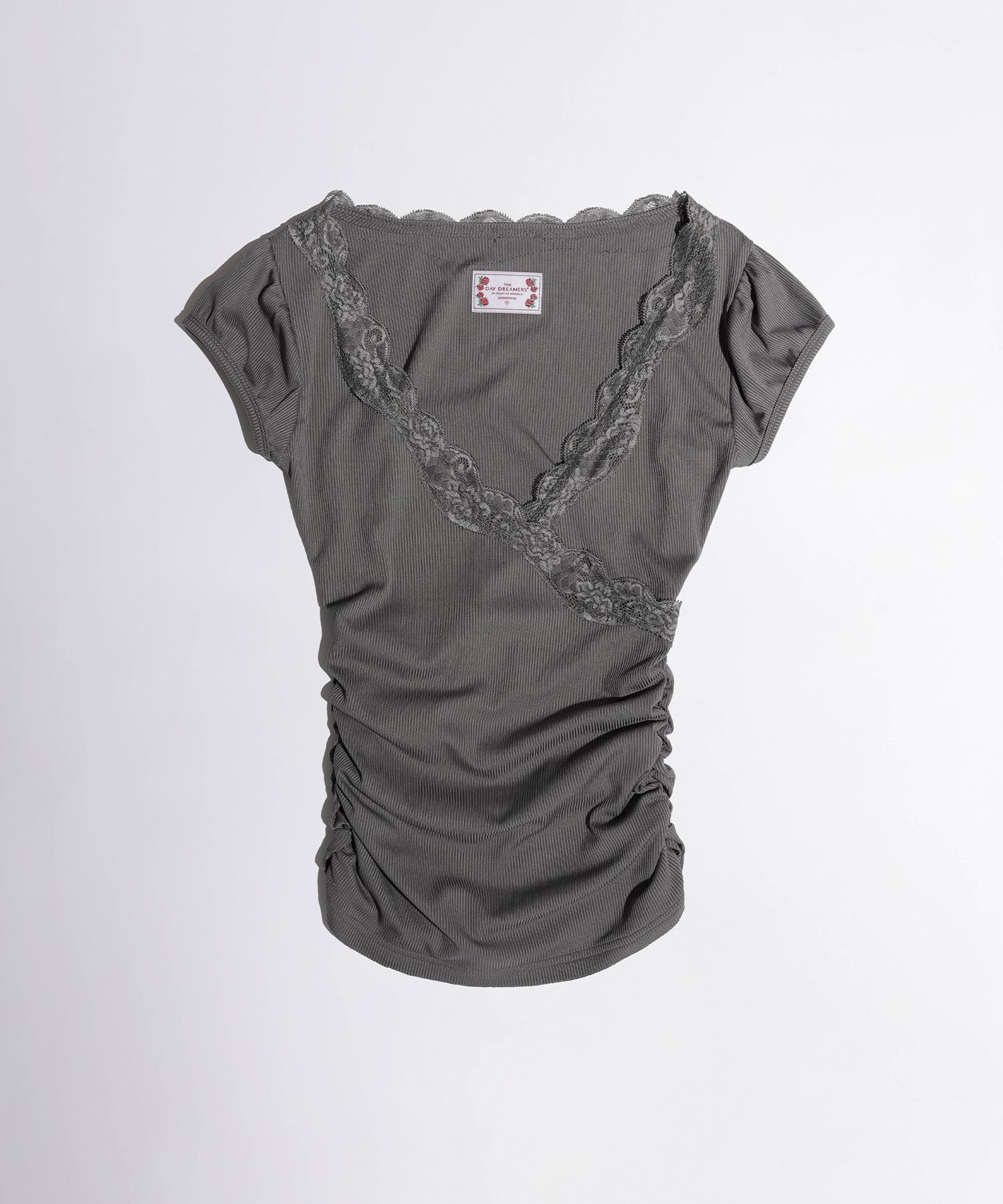 人気ランキング MUSINSA Charcoal Tee Wrap Trim Lace SCULPTOR | トップス
