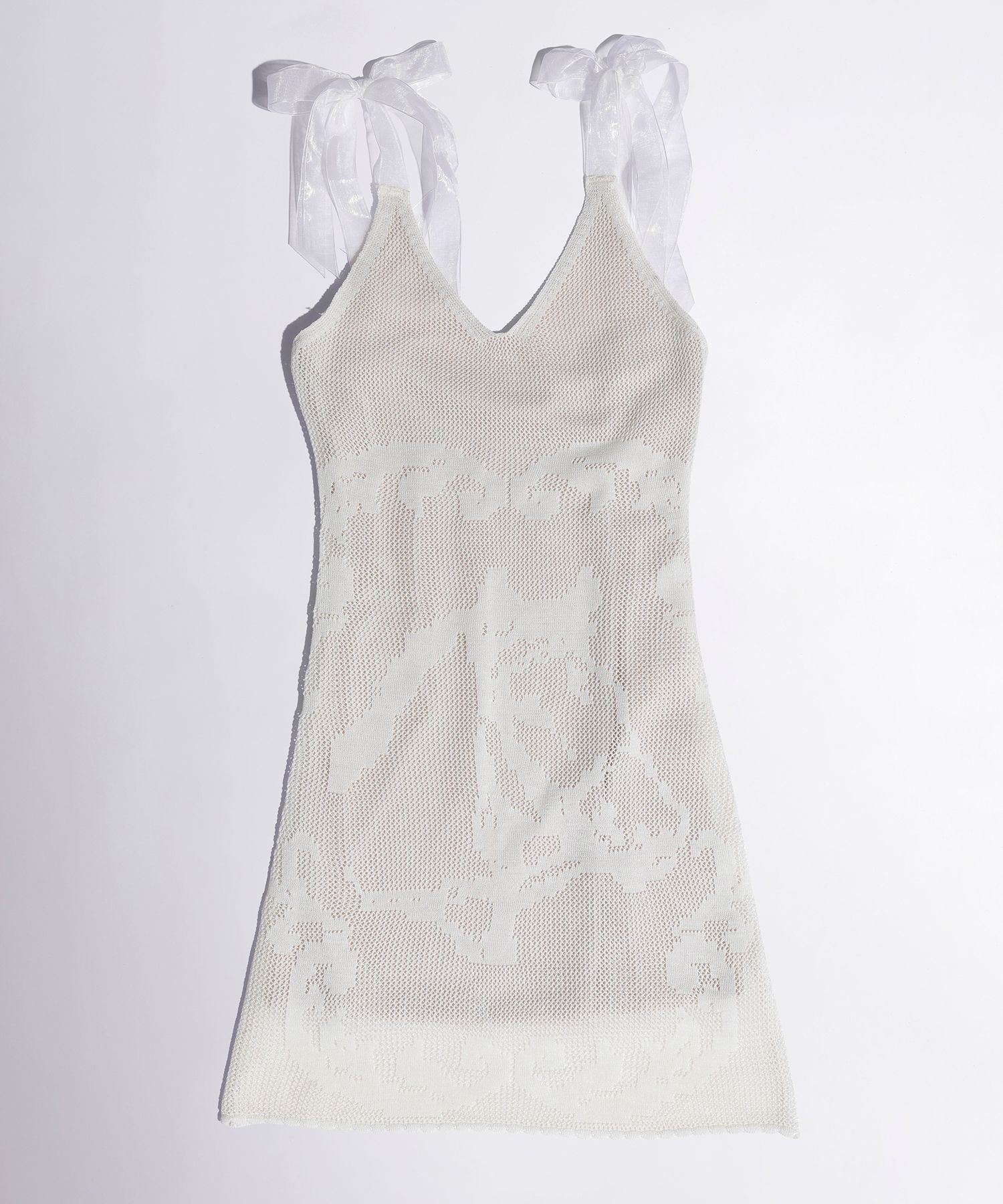 ワンピース [SCULPTOR] Silhouette Crochet Mini Dress llic White MUSINSA | SCULPTOR Silhouette Crochet Mini Dress Metallic White