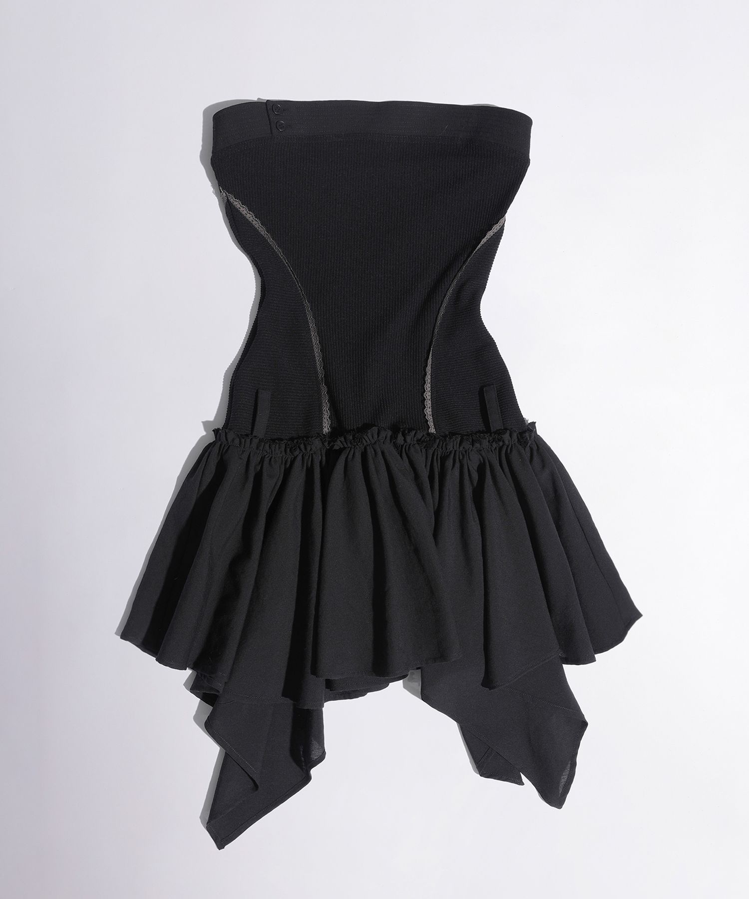 MUSINSA | SCULPTOR Tube Top Low Waist Dress Black