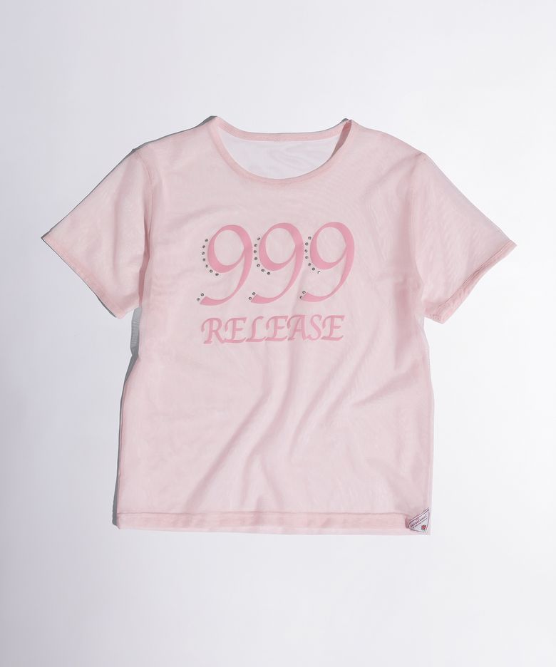 Sheer Ringer Crop Top Pale Pink