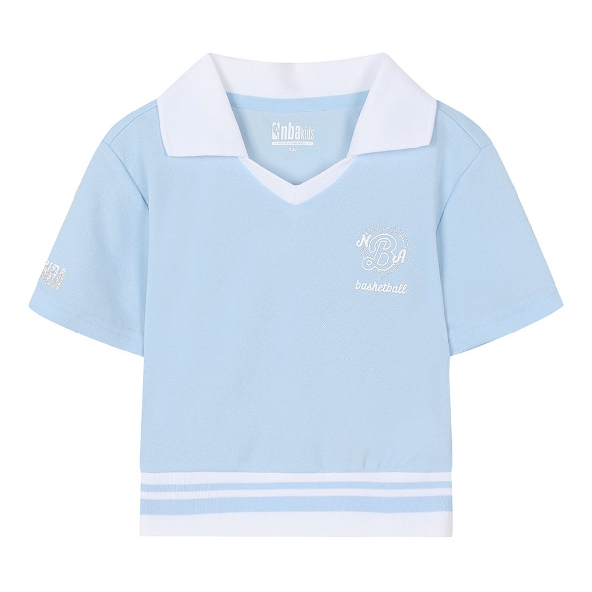 엔비에이 키즈(NBA KIDS) 여아 크롭 반소매 카라티셔츠(K242TS610P) 라이트 블루