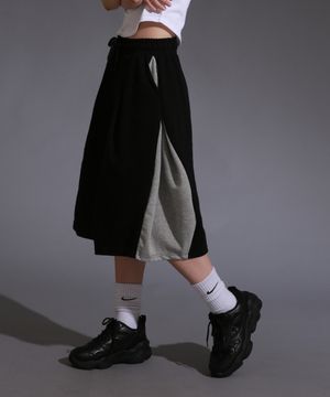 배색 버뮤다 핀턱 하프팬츠 2colors