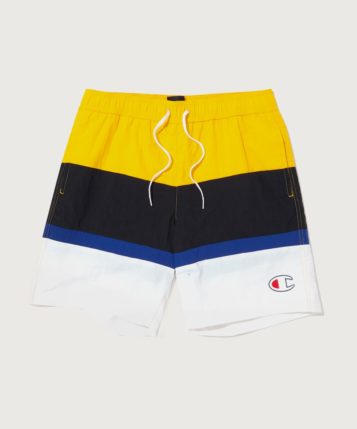 챔피온(CHAMPION) 컬러블록 7인치 나일론 숏팬츠 Normal Yellow