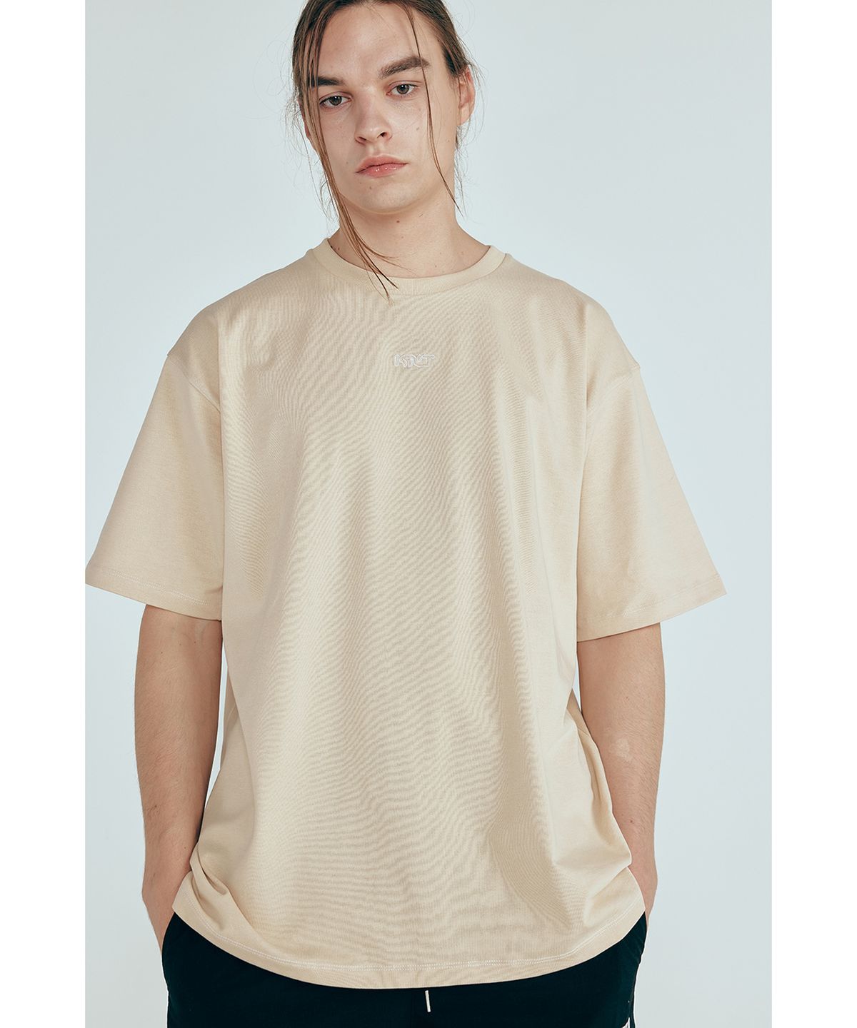 키네티클로(KINETICLO) 더블 스티치 반팔 티셔츠(BEIGE)