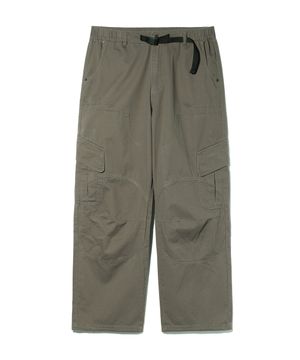 BEBE X HALF DOUBLE KNEE POCKET COTTON PANTS KHAKI