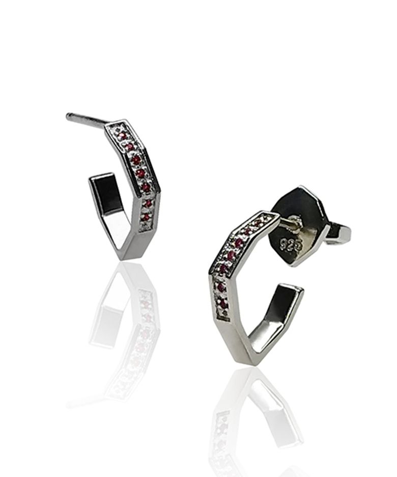 하토르  13mm 가넷 귀걸이