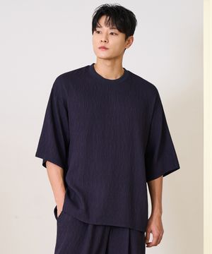 리조트 오버사이즈 반팔티 (NAVY)