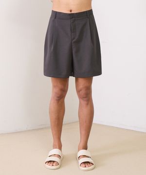 실키 루즈핏 하프 슬랙스 (FADED CHARCOAL)