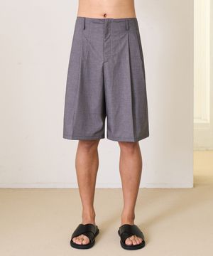 에센셜 루즈핏 하프 슬랙스 (GRAY)