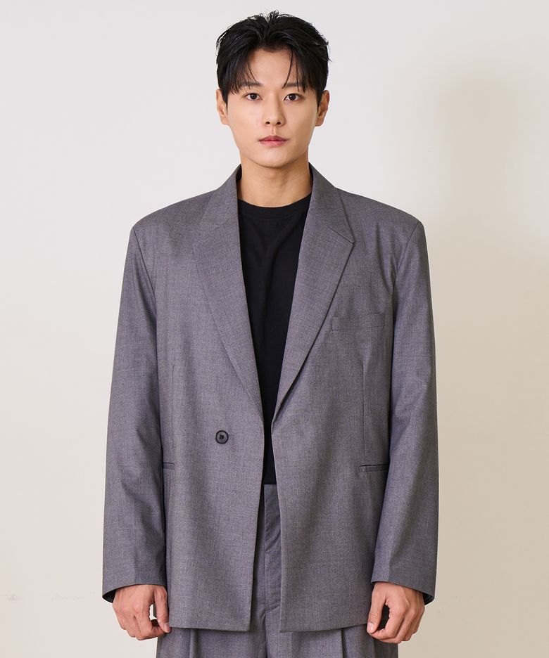 에센셜 히든 버튼 섬머 블레이저  (GRAY)
