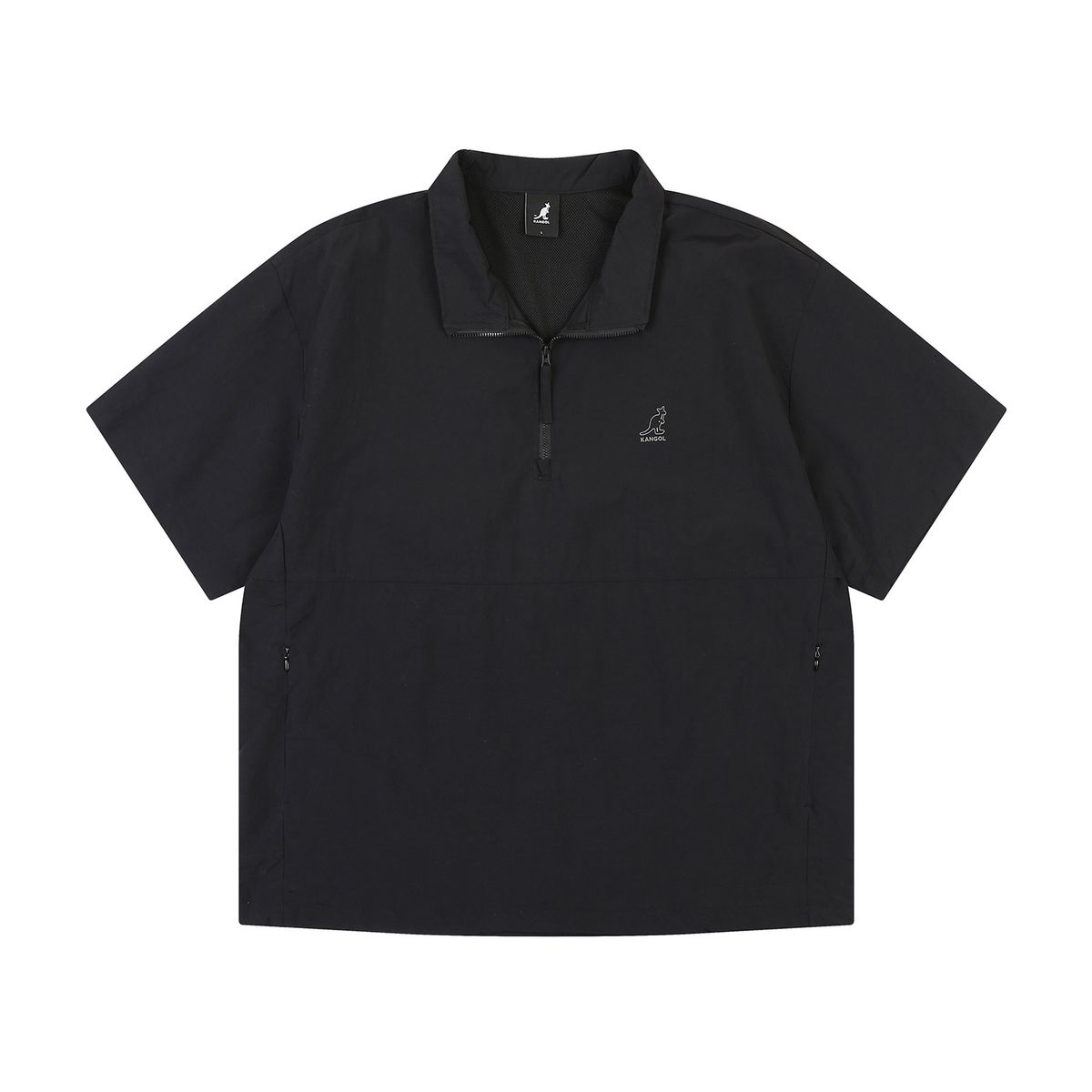캉골(KANGOL) 숏 슬리브 스탠드넥 아노락 8159 블랙