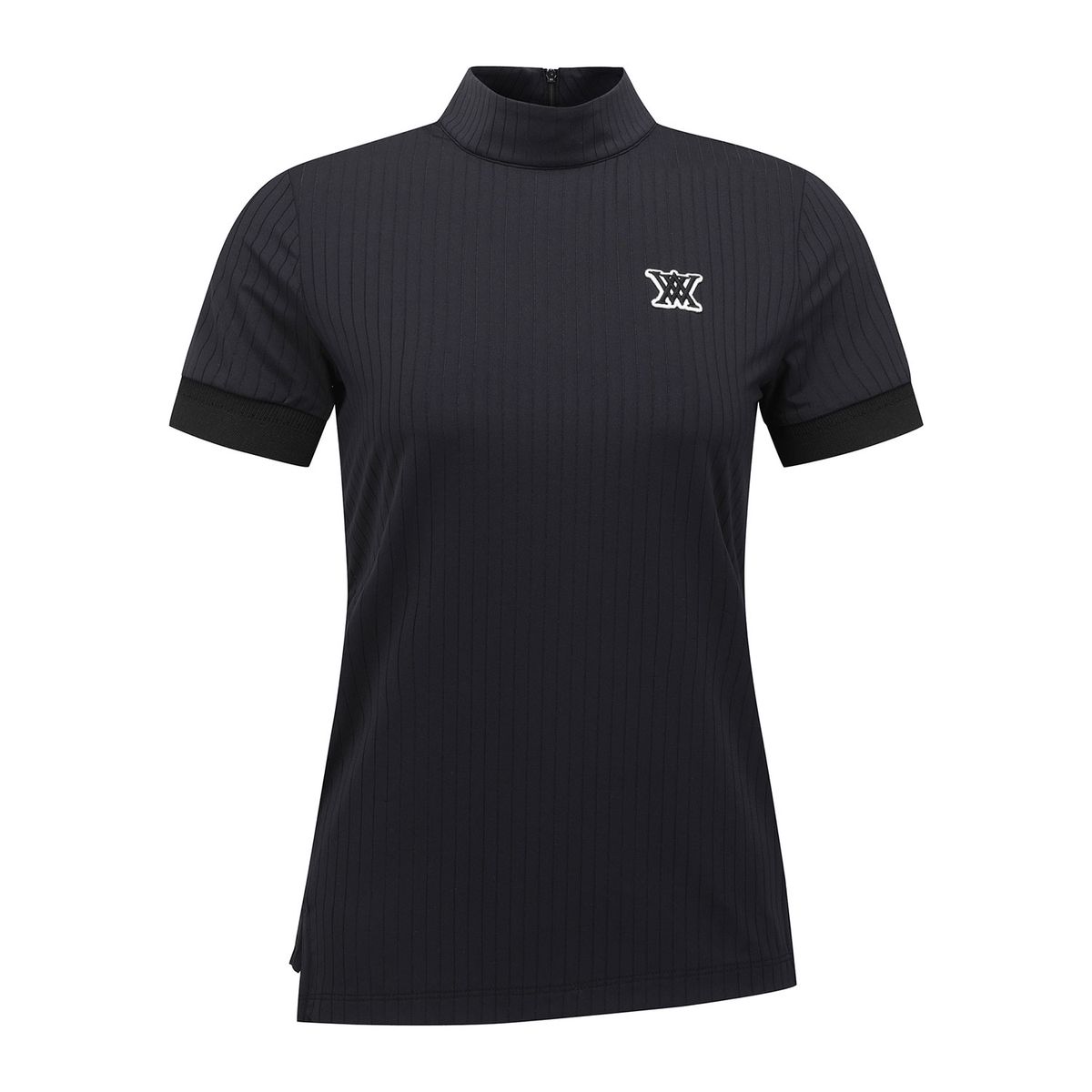 어뉴골프(ANEW GOLF) WOMEN HIGH NECK ZIPPER POINT SHOT T-SHIRT_BK