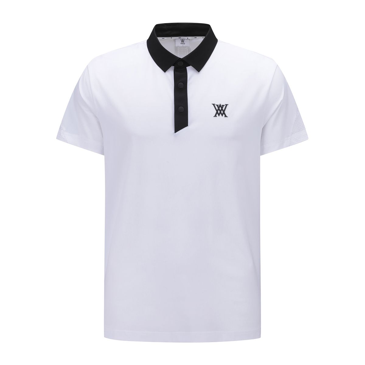 어뉴골프(ANEW GOLF) MEN BACK FABRIC BLOCK SHORT T-SHIRT_WH