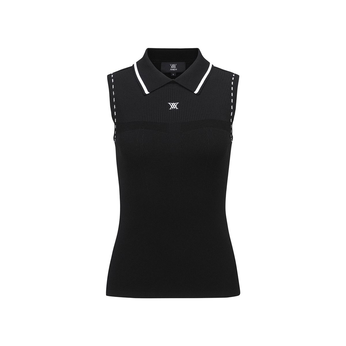 어뉴골프(ANEW GOLF) WOMEN SLEEVELESS COLLARED SWEATER_BK