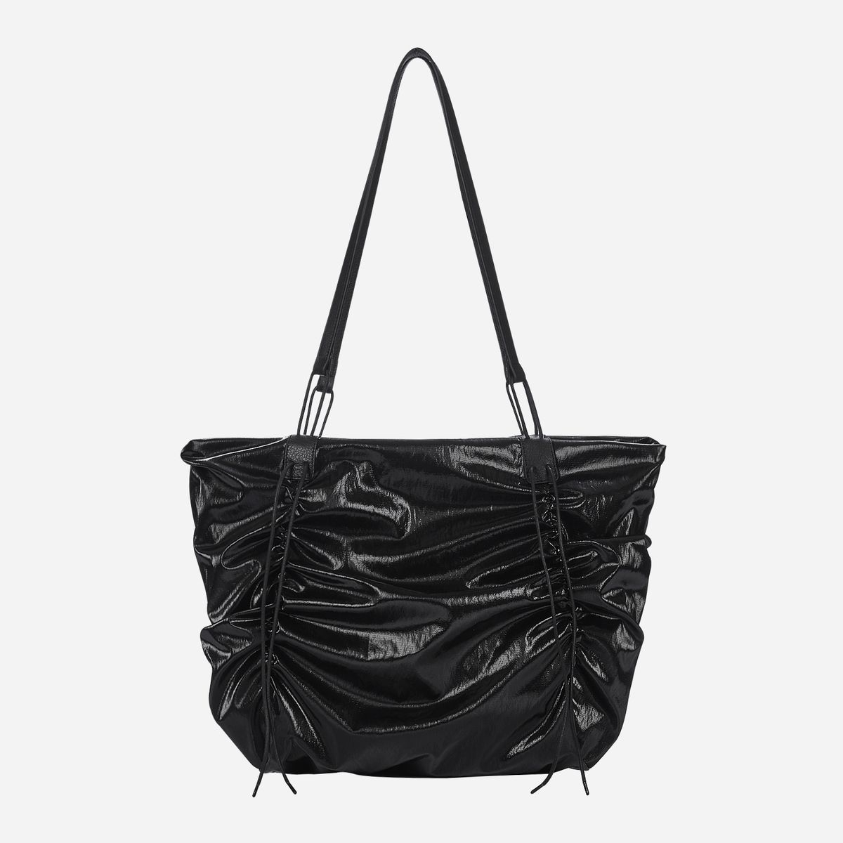 콰니(KWANI) Deborah Ruched Bag Black