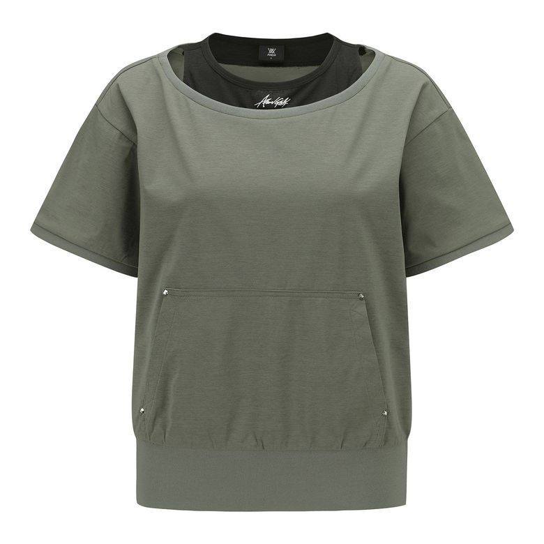 WOMEN LAYERED DETAIL SHIRT_KH