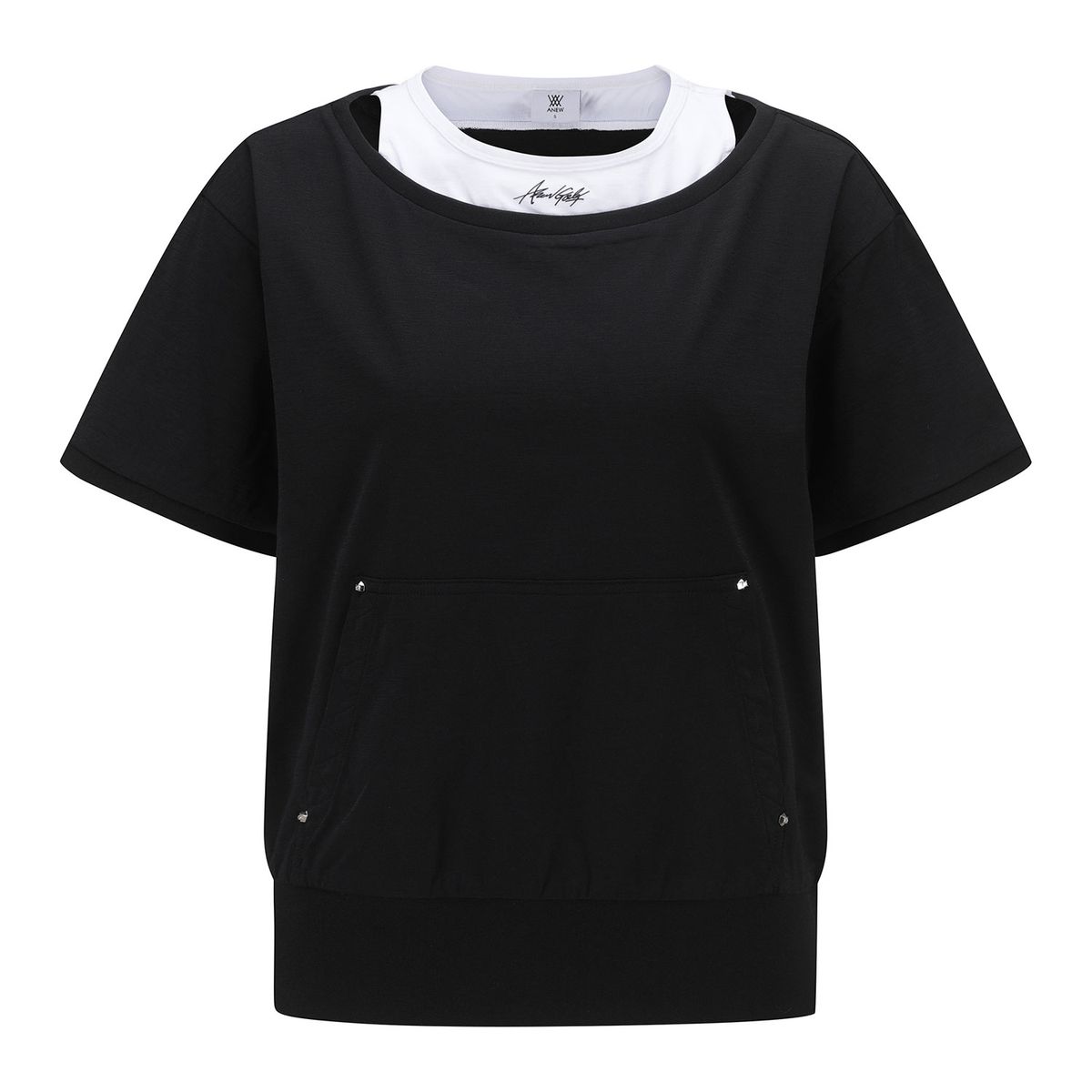어뉴골프(ANEW GOLF) WOMEN LAYERED DETAIL SHIRT_BK