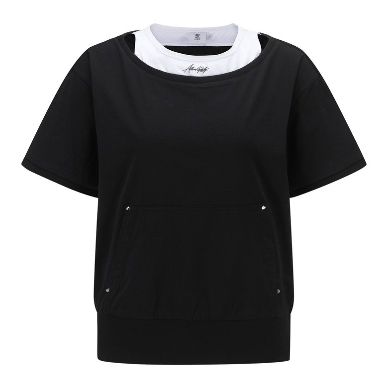 WOMEN LAYERED DETAIL SHIRT_BK