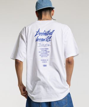 15MIN 쿼터 팀플레이 그래픽 로고 반팔티 화이트 블루