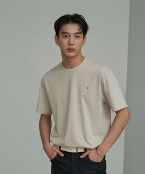 [쿨에버] 베이직 스탠다드 로고 숏 슬리브 (베이지)