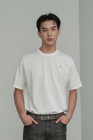 [쿨에버] 베이직 스탠다드 로고 숏 슬리브 (화이트)