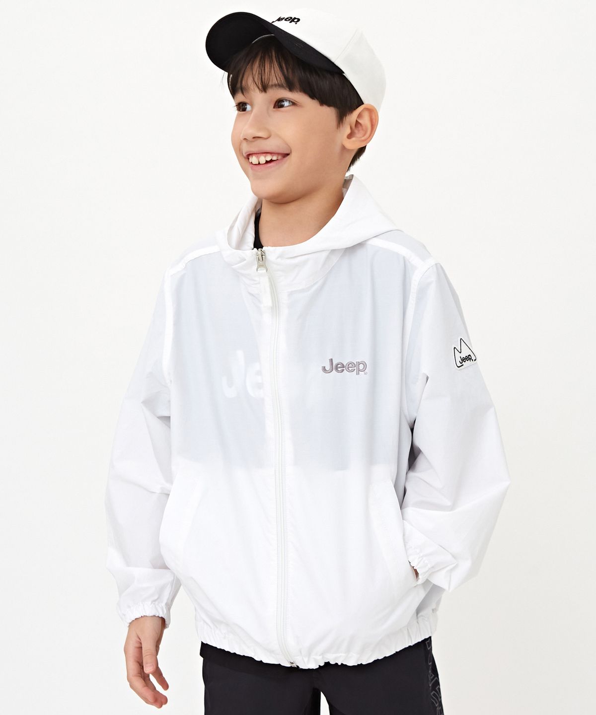 지프키즈(JEEPKIDS) 마운틴 와펜 바람막이 점퍼_KP5JPU483WH