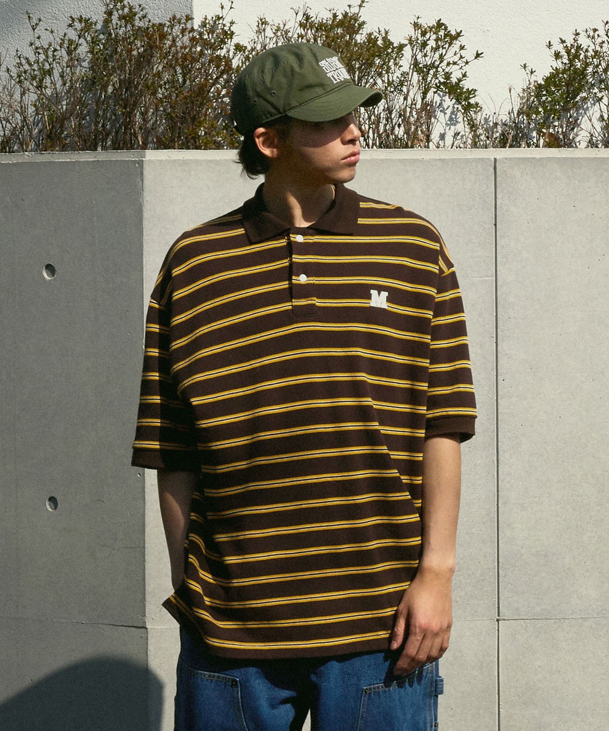 미니멀프로젝트(MINIMALPROJECT) 스트라이프 카라 반팔티 MKT103 [BROWN]